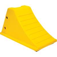 Wheel Chocks with Rubber Tread, Polyurethane, Yellow, 11-1/4" W x 21" D x 12-1/4" H D. Morneault & Fils