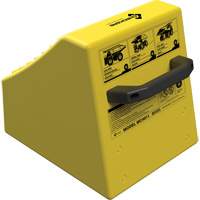 Checkers Safety Heavy-Duty Ultra Class Mining Wheel Chock without Bracket, HDPE, Yellow, 14-1/2" W x 17-1/2" D x 16" H D. Morneault & Fils