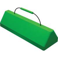 Checkers Safety SafeRay  Aircraft Wheel Chock with Cable Handle, Urethane, Fluorescent Green, 24" W x 8" D x 6" H D. Morneault & Fils