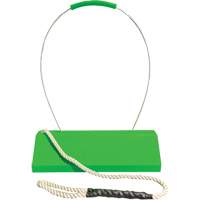 Checkers Safety SafeRay  Aircraft Wheel Chock with Loop Rope Ergonomic Handle, Urethane, Fluorescent Green, 24" W x 8" D x 6" H D. Morneault & Fils