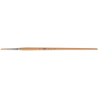 Pure White Bristle Round Marking Paint Brush, 7/32" Brush Width, White China, Wood Handle D. Morneault & Fils