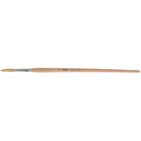 Pure White Bristle Round Marking Paint Brush, 9/32" Brush Width, White China, Wood Handle D. Morneault & Fils