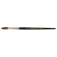 Pinceau pointu &agrave; soies noires pour artiste, Largeur de la brosse de 5,7 mm, Soie de chameau, Manche &agrave; Bois D. Morneault & Fils