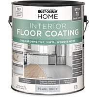 Home Interior Floor Coating System Base Coat, 3.78 L, Water-Based, Very Flat, Grey D. Morneault & Fils