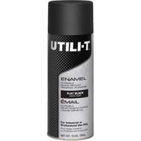 UTILI-T General Purpose Enamel Spray Paint, Black, Flat, 10 oz./283 g, Aerosol Can D. Morneault & Fils