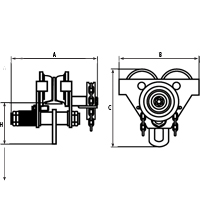 Chariots ajustables, 1000 lb (0,5 tonne) Capacit&eacute;, 2-11/16" - 5-1/4" D. Morneault & Fils