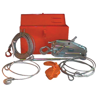 Tirfor&reg; Wire Rope Hoist TU128 Rescue Kit, 7/16" Wire Diameter, 4000  lbs. (2 tons) Capacity D. Morneault & Fils