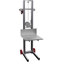 Empileur &agrave; plateforme, M&eacute;canisme Treuil manuel, Capacit&eacute; de 400 lb, Levage max de 58" D. Morneault & Fils