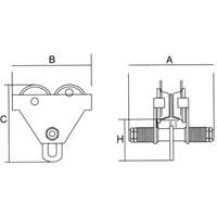 Adjustable Trolley with Safety Plates, 1000 lbs. (0.5 tons) D. Morneault & Fils