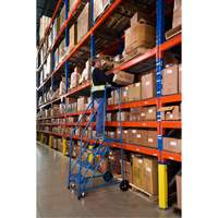 CSA-Certified Rolling Step Ladder, 4 Steps, 22" Step Width, 37" Platform Height, Steel D. Morneault & Fils