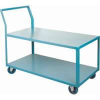 Heavy-Duty Low Profile Shop Carts, 2 Tiers, 24" W x 48" D x 40" H, 1200 lbs. Cap. D. Morneault & Fils