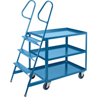 Stock Picking Carts, Steel, 24" W x 52" D, 3 Shelves, 1200 lbs. Capacity D. Morneault & Fils