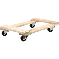 Wood Dollies - Medium-Duty, Polyolefin Wheels, 900 lbs. Capacity, 18" W x 30" D x 7" H D. Morneault & Fils