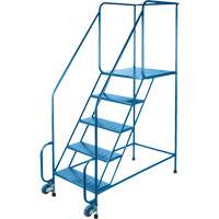 Tilt-N-Roll Ladders, Steel, 5 Steps, 22" Wide, 24" D x 47" H Top Step D. Morneault & Fils