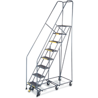 &eacute;chelles Pivotantes A/Roulettes Au Centre, 8 marches, Largeur de la marche 16", Hauteur de la plateforme 80", Acier D. Morneault & Fils