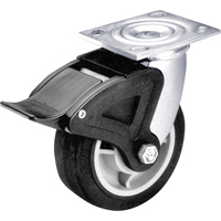 Total Locking Caster, Swivel with Brake, 6" (152.4 mm), Rubber, 450 lbs. (204 kg.) D. Morneault & Fils