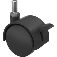 Twin Wheel Caster (300/400 Series), Swivel with Brake, 2" (51 mm) Dia., 75 lbs. (34 kg.) Capacity D. Morneault & Fils