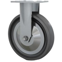 Heavy-Duty Caster, Rigid, 8" (203.2 mm), Solid Elastomer, 1000 lbs. (453.6 kg.) D. Morneault & Fils