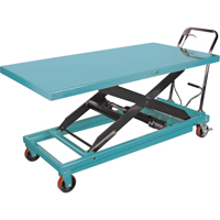 Heavy-Duty Hydraulic Scissor Lift Table, 63" L x 31-7/8" W, Steel, 1100 lbs. Capacity D. Morneault & Fils