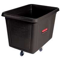 Cube Truck, Black Recycled Plastic, 38" L x 26" W x 28" H, 8 cu. Ft Volume, 300 lbs. Capacity D. Morneault & Fils