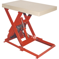 Scissor Lift Table, Steel, 36" L x 20" W, 1100 lbs. Capacity D. Morneault & Fils