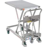 Hydraulic Scissor Lift Table, 31-1/2" L x 19-1/2" W, Stainless Steel, 550 lbs. Capacity D. Morneault & Fils
