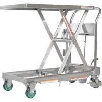 Hydraulic Scissor Lift Table, 31-1/2" L x 19-1/2" W, Stainless Steel, 550 lbs. Capacity D. Morneault & Fils