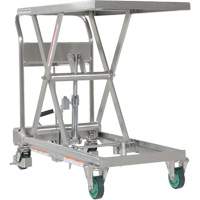 Hydraulic Scissor Lift Table, 31-1/2" L x 19-1/2" W, Stainless Steel, 550 lbs. Capacity D. Morneault & Fils
