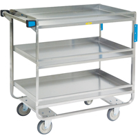 Chariots avec barres de retenue, 3 Tiers, 23" la x 37-1/4" h x 38-5/8" p, Capacit&eacute; 700 lb D. Morneault & Fils