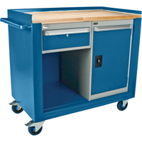 Industrial Duty Mobile Service Workbenches, Wood Surface D. Morneault & Fils