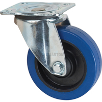 Blue Caster, Swivel, 5" (127 mm), Rubber, 400 lbs. (181 kg.) D. Morneault & Fils