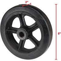 Mold-On Rubber Wheel, 8" (203 mm) Dia. x 2" (51 mm) W, 400 lbs. (181 kg.) Capacity D. Morneault & Fils