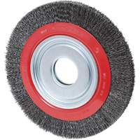 Crimped Wire Wheel, 6" Dia., 0.007" Fill, 2"/1/2" - 5/8" Arbor D. Morneault & Fils