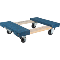 Carpeted Ends Hardwood Dolly, Wood Frame, 18" W x 24" L, 1000 lbs. Capacity D. Morneault & Fils