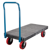 Plastic Platform Truck, 48" L x 24" W, 2500 lbs. Cap., Polyurethane Wheels D. Morneault & Fils