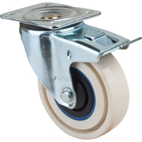 Sandwich Casters, Swivel with Brake, 4" (101.6 mm), Nylon, 440 lbs. (199.58 kg.) D. Morneault & Fils