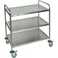 Shelf Cart, 3 Tiers, 21" W x 37" H x 23-1/2" D, 200 lbs. Capacity D. Morneault & Fils