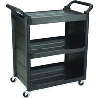 Bussing Cart with End Panels, 3 Tiers, 18-5/8" x 36-5/8" x 33-5/8", 150 lbs. Capacity D. Morneault & Fils