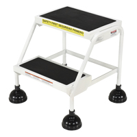Stop-Step Ladders, 2 Steps, 16" Step Width, 18-9/16" Platform Height, Steel D. Morneault & Fils