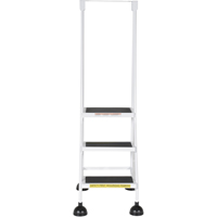 Stop-Step Ladders, 3 Steps, 16" Step Width, 28-11/16" Platform Height, Steel D. Morneault & Fils