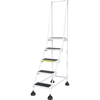 Light-Duty Stop-Step Ladders, 5 Steps, 16" Step Width, 47-11/16" Platform Height, Steel D. Morneault & Fils