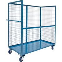Wire Mesh Stock Truck, Steel, 24" x 55" x 36", 1200 lbs. Capacity D. Morneault & Fils