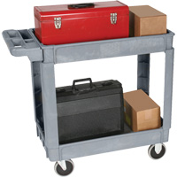 Chariot utilitaire de luxe, 2 tiers, 25" x 35-1/2" x 43,5"/43-1/2", Capacit&eacute; 550 lb D. Morneault & Fils