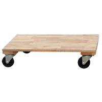 Solid Platform Wood Dolly, Rubber Wheels, 1200 lbs. Capacity, 24" W x 36" D x 7" H D. Morneault & Fils