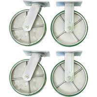 Jeu de roulettes de 8" pour chariots &agrave; plateforme D. Morneault & Fils