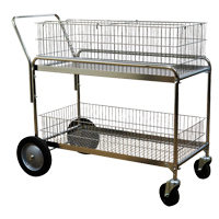 Chariot de bureau en treillis m&eacute;tallique pour le courrier, 250 lb Capacit&eacute;, Chrome, 23-3/4" p x 43" la x 38-1/2" h, Chrom&eacute; D. Morneault & Fils