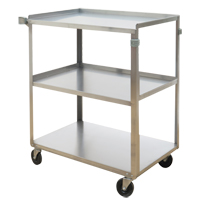 Shelf Carts, 3 Tiers, 17-5/8" W x 33" H x 27-1/8" D, 300 lbs. Capacity D. Morneault & Fils