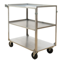 Shelf Carts, 3 Tiers, 21" W x 37-1/4" H x 35-1/8" D, 500 lbs. Capacity D. Morneault & Fils