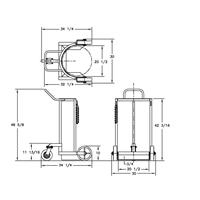 Large Liquid Gas Cylinder Truck LCC, Polyurethane Wheels, 20" W x 20" D Base, 1000 lbs. D. Morneault & Fils
