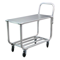 Chariot en aluminium &agrave; plateforme tubulaire, 700 lb Capacit&eacute;, Aluminium, 19" la x 42" ha x 46" p, Bordure vers le bas D. Morneault & Fils